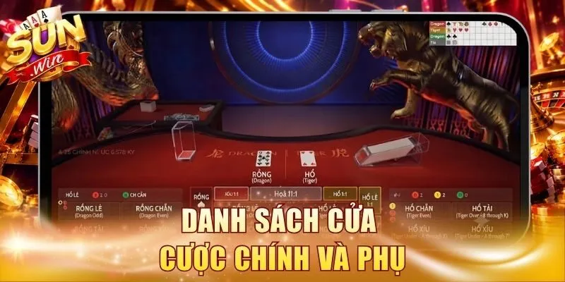 Danh sách cửa cược chính và phụ