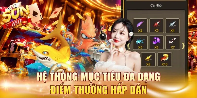 Hệ thống mục tiêu đa dạng điểm thưởng hấp dẫn