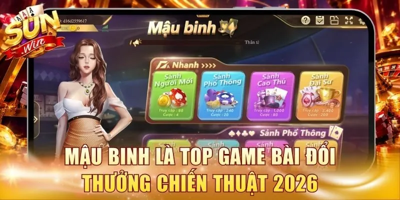 Mậu Binh là top game bài đổi thưởng chiến thuật 2026