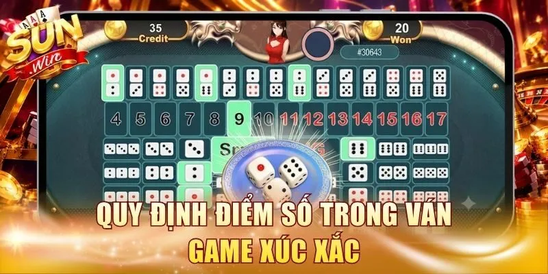 Quy định điểm số trong ván game xúc xắc