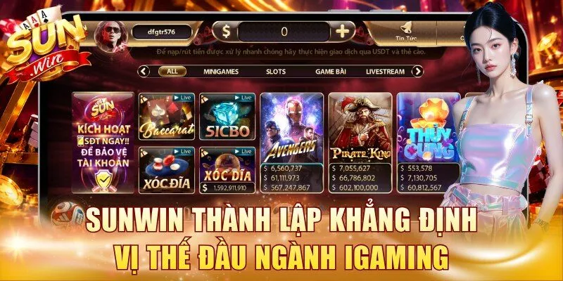 Sunwin thành lập khẳng định vị thế đầu ngành iGaming