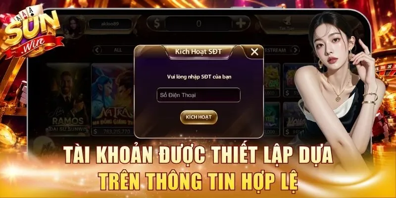 Tài khoản được thiết lập dựa trên thông tin hợp lệ