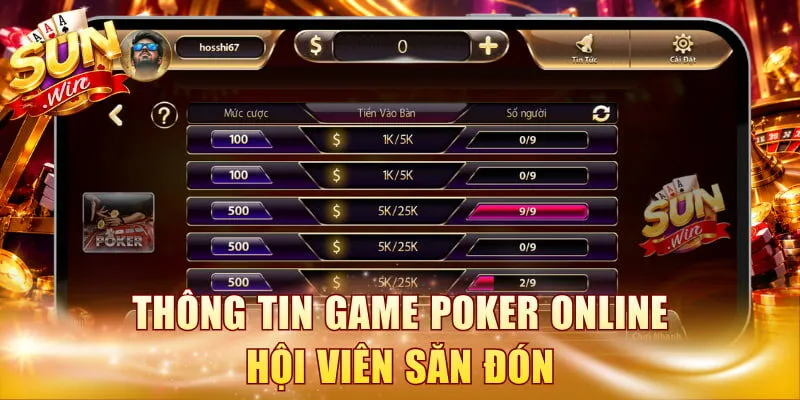Thông tin game Poker online hội viên săn đón