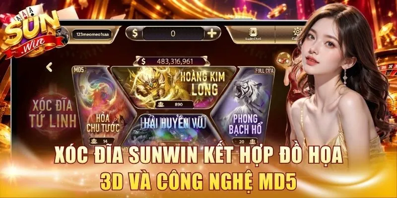 Xóc đĩa Sunwin kết hợp đồ họa 3D và công nghệ MD5